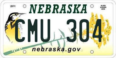 NE license plate CMU304