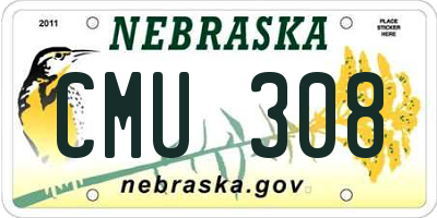 NE license plate CMU308