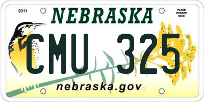 NE license plate CMU325