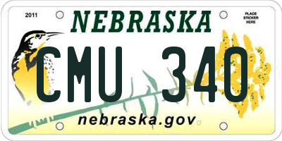 NE license plate CMU340