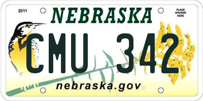 NE license plate CMU342
