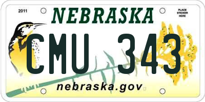 NE license plate CMU343