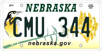 NE license plate CMU344