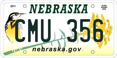 NE license plate CMU356