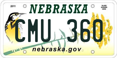 NE license plate CMU360