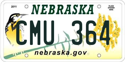 NE license plate CMU364