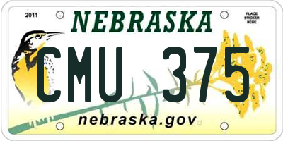 NE license plate CMU375