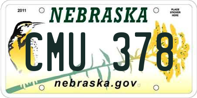 NE license plate CMU378