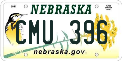NE license plate CMU396