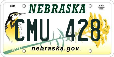 NE license plate CMU428