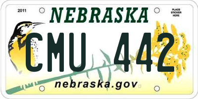 NE license plate CMU442