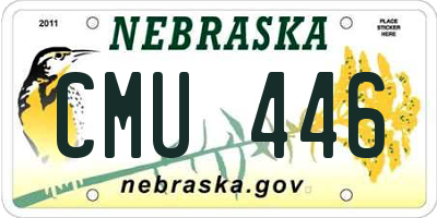 NE license plate CMU446