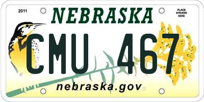 NE license plate CMU467