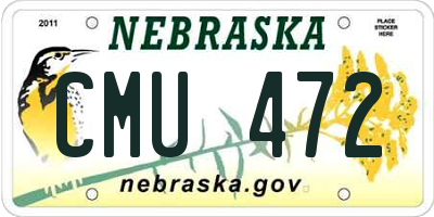 NE license plate CMU472