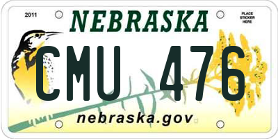 NE license plate CMU476