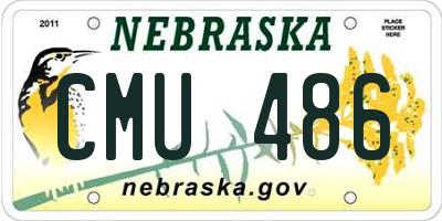 NE license plate CMU486