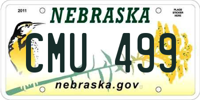 NE license plate CMU499