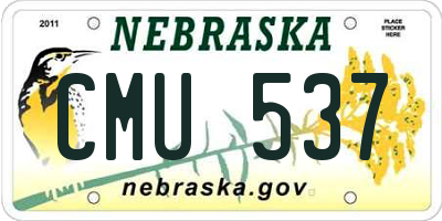 NE license plate CMU537