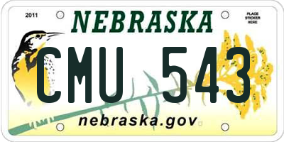 NE license plate CMU543