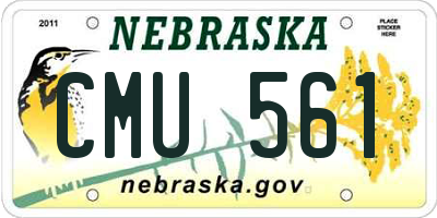 NE license plate CMU561