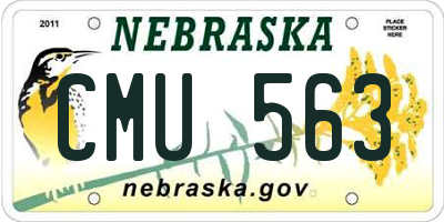 NE license plate CMU563