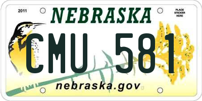 NE license plate CMU581