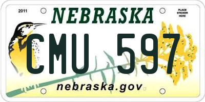 NE license plate CMU597