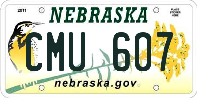 NE license plate CMU607