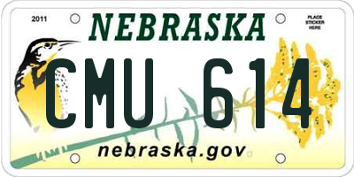 NE license plate CMU614