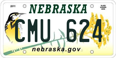 NE license plate CMU624