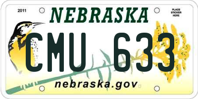 NE license plate CMU633