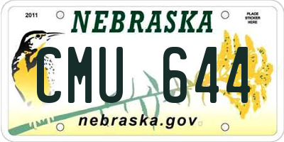 NE license plate CMU644