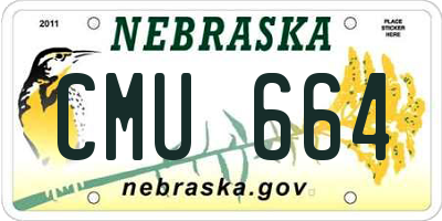 NE license plate CMU664