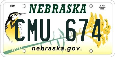 NE license plate CMU674