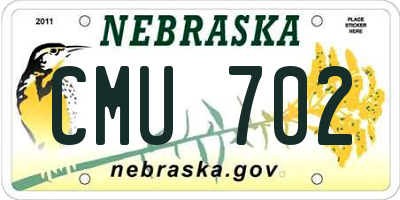 NE license plate CMU702