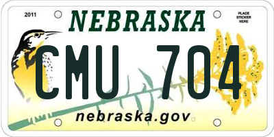NE license plate CMU704