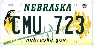 NE license plate CMU723