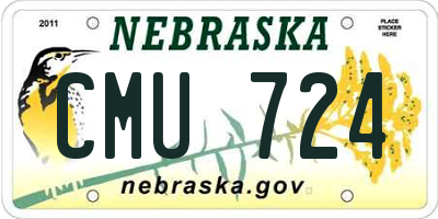 NE license plate CMU724