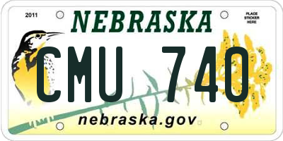 NE license plate CMU740