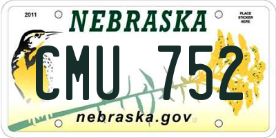 NE license plate CMU752