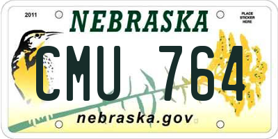 NE license plate CMU764