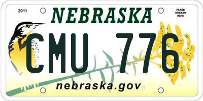 NE license plate CMU776