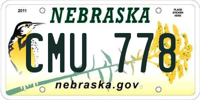 NE license plate CMU778