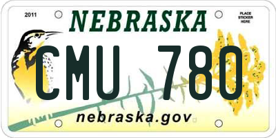 NE license plate CMU780