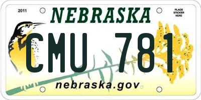 NE license plate CMU781