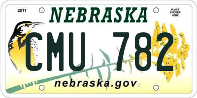 NE license plate CMU782