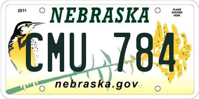 NE license plate CMU784