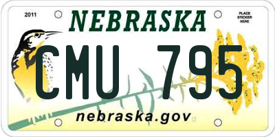 NE license plate CMU795