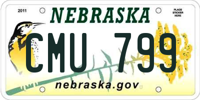 NE license plate CMU799