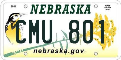 NE license plate CMU801